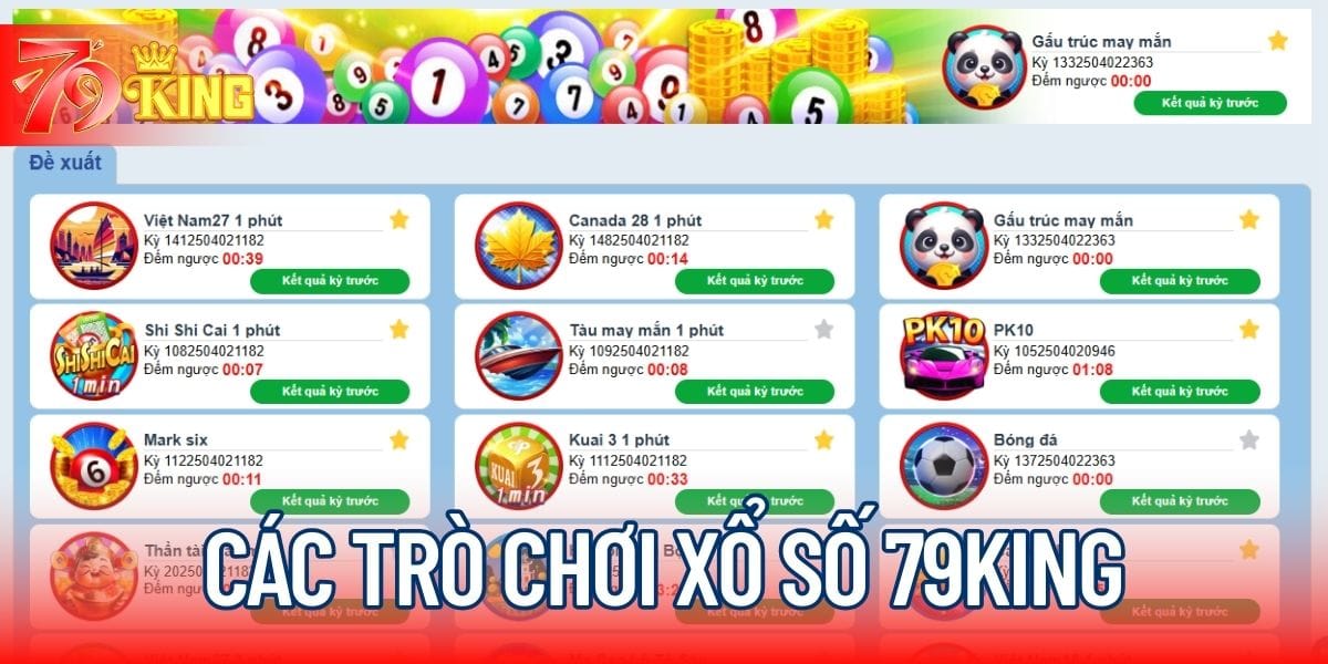 Các giải xổ số phổ biến tại 79KING